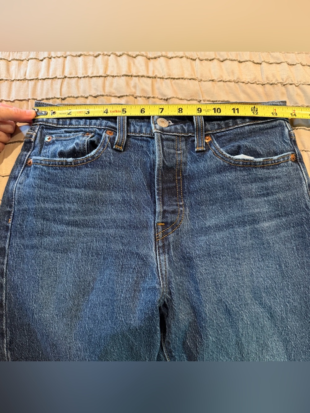 Levi’s Wedgie Icon Fit Ankle Denim Jeans 26 High Rise Stretch Button Fly 26.5” - Picture 9 of 11